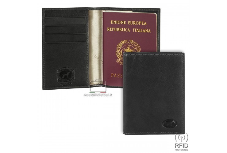 Porta Passaporto in pelle 4cc rfid Nero Porta Passaporto in pelle 4cc rfid Nero