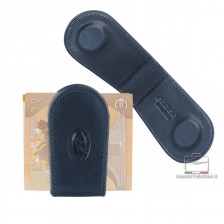 Magnetic money clip in leather Blue