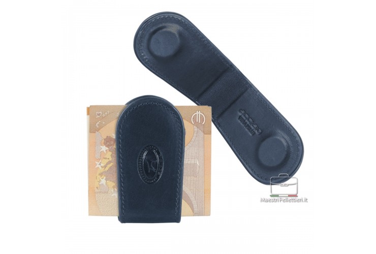 Fermasoldi magnetico in pelle clip Blu Fermasoldi magnetico in pelle clip Blu