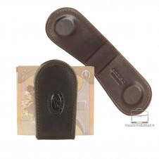 Fermasoldi magnetico in pelle clip Marrone/Moka Fermasoldi magnetico in pelle clip Marrone/Moka