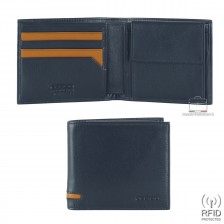 Portafoglio piccolo da uomo 7 carte e portamonete Blu Portafoglio piccolo da uomo 7 carte e portamonete Blu