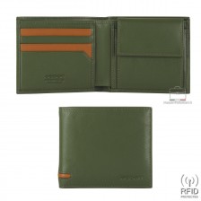 Portafoglio piccolo da uomo 7 carte e portamonete Verde Portafoglio piccolo da uomo 7 carte e portamonete Verde