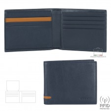 Portafoglio da uomo con 15 carte di credito e patta, Blu Portafoglio da uomo con 15 carte di credito e patta, Blu