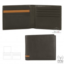 Portafoglio da uomo con 15 carte di credito e patta, Marrone Portafoglio da uomo con 15 carte di credito e patta, Marrone