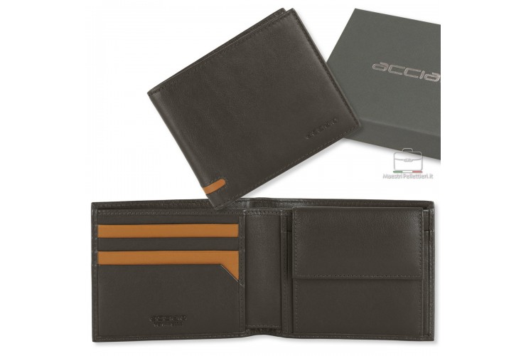 Herren-Geldbörse Portmonee mit Münzfach aus Leder Braun Herren-Geldbörse Portmonee mit Münzfach aus Leder Braun