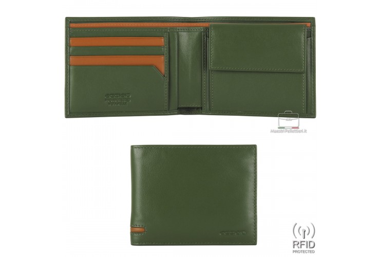Portafoglio da uomo classico carte di credito e portamonete, Verde Portafoglio da uomo classico carte di credito e portamonete, Verde
