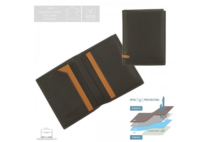 Portafoglio mini da uomo 7 carte Marrone Portafoglio mini da uomo 7 carte Marrone