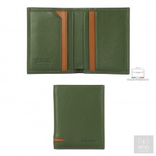 Mini Herren-Geldbörse Portmonee aus Leder, 7 Kartenfächer, Grün