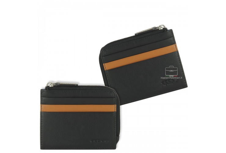 Porta carte di credito zip mini Nero Porta carte di credito zip mini Nero