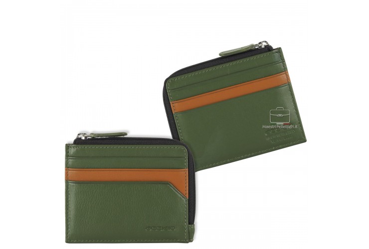 Porta carte di credito zip mini Verde Porta carte di credito zip mini Verde