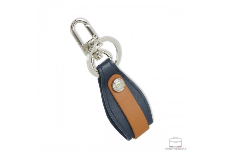 Schlüsselanhänger aus weichem Leder mit Karabinerhaken, Blau Schlüsselanhänger aus weichem Leder mit Karabinerhaken, Blau