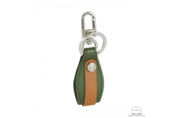 Portachiavi in pelle morbida con moschettone Verde Portachiavi in pelle morbida con moschettone Verde