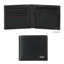 Portafoglio piccolo uomo, portamonete e 4cc in pelle Liscia Nero Portafoglio piccolo uomo, portamonete e 4cc in pelle Liscia Nero