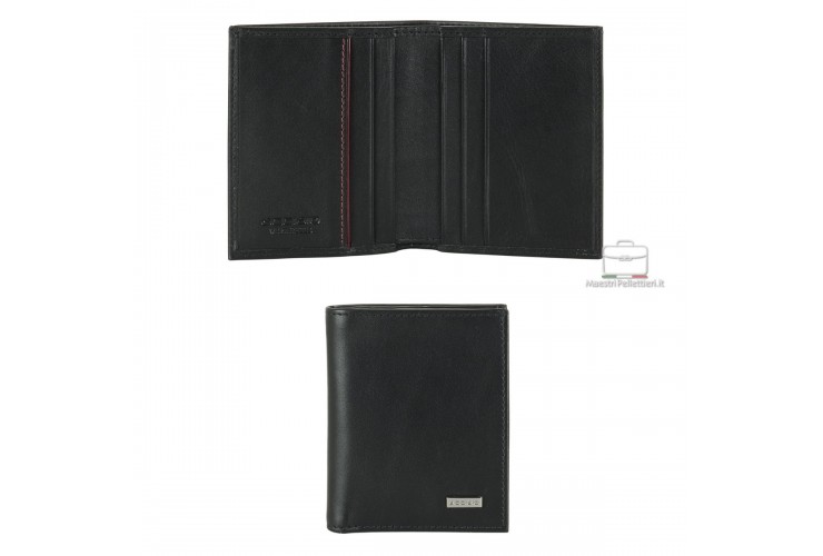 Wallet Mini for men in Smooth Leather Black | Acciaio Wallet Mini for men in Smooth Leather Black