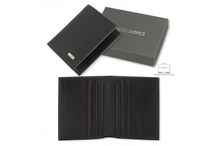 Wallet Mini for men in Smooth Leather Black | Acciaio Wallet Mini for men in Smooth Leather Black