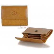 Mini coin card folding wallet Vegetable leather Honey