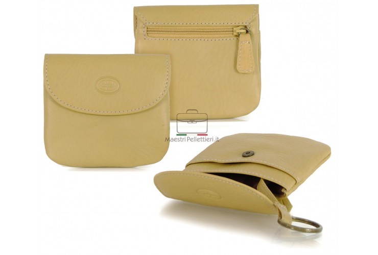 Coin key purse wallet made by Vegetable leather Beige Coin key purse wallet made by Vegetable leather Beige