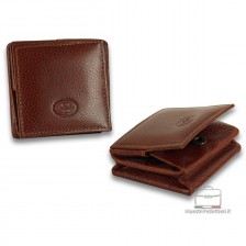 Coin Pouch with expandable pocket in Tuscan leather Cognac