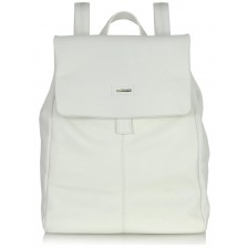 Woman Leather Backpack White