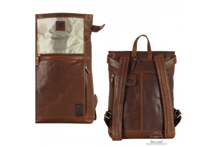 Rolltop Rucksack 13" aus leder Kastanie/Braun Rolltop Rucksack 13" aus leder Kastanie/Braun