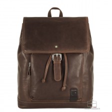 Backpack classic Piccadilly 15" in leather Brown