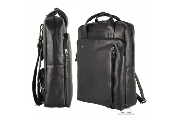 Zaino Donna PIQUADRO Porta Computer in Pelle Nera Linea Circle