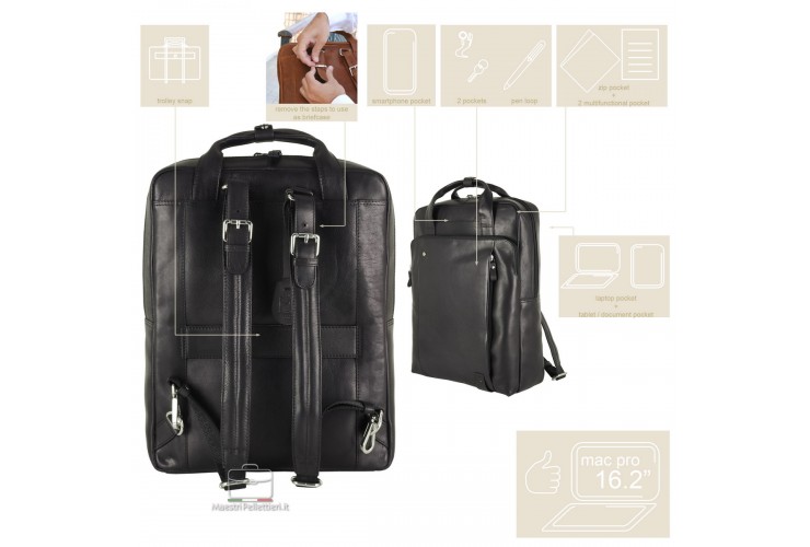 Laptop Briefcases Backpack Downing St. 16" Black Laptop Briefcases Backpack Downing St. 16" Black