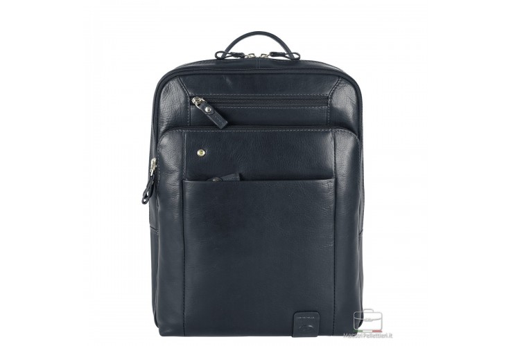 Laptop Leder Rucksack Brighton 13" Blau