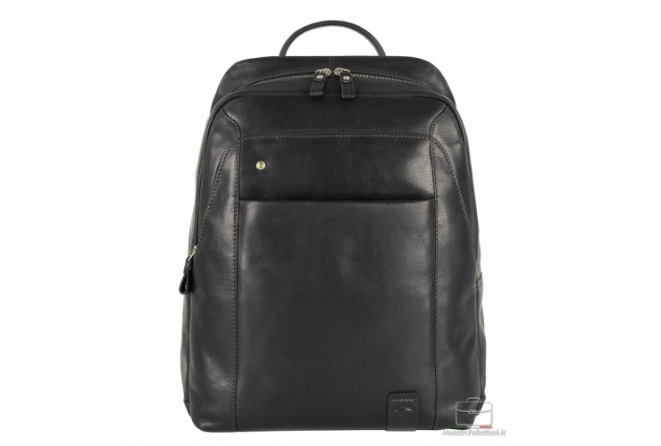 Laptop Leder Rucksack Manchester 15" Schwarz