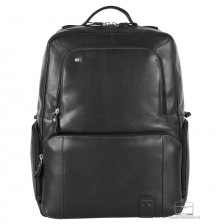 Laptop leather backpack large Liverpool 17" Black