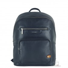 Laptop-Rucksack Geo 13" aus Leder Blau Laptop-Rucksack Geo 13" aus Leder Blau