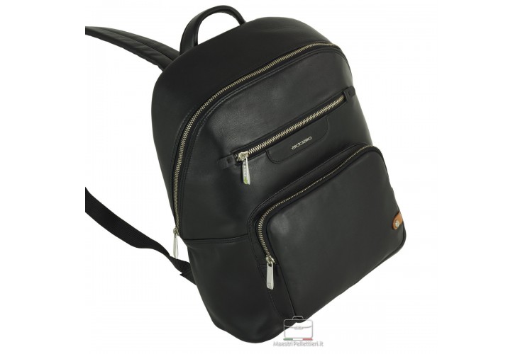 Laptop-Rucksack Geo 13" aus Leder Schwarz Laptop-Rucksack Geo 13" aus Leder Schwarz