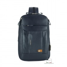 Monosling small Backpack "Jet" leather Blue