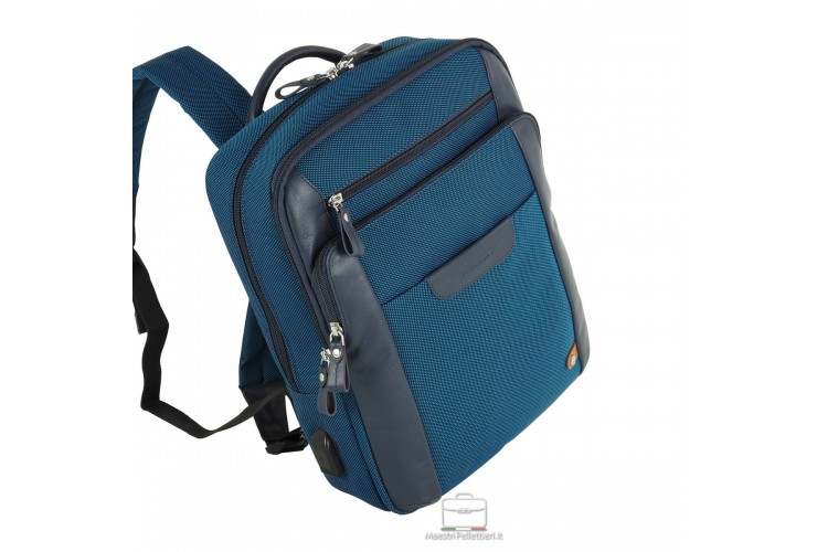 Zaino porta pc piccolo 13" tessuto e pelle Verde Zaino porta pc piccolo 13" tessuto e pelle Verde