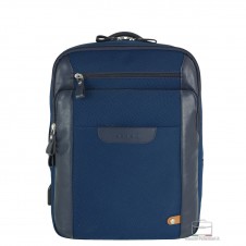 Zaino porta pc piccolo Zip 13" tessuto e pelle Blu Navy Zaino porta pc piccolo Zip 13" tessuto e pelle Blu Navy