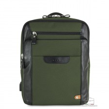 Zaino porta pc piccolo 13" tessuto e pelle Verde