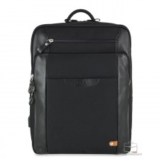 Zaino porta pc 15" tessuto e pelle Nero