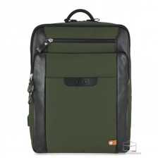 Zaino porta pc 15" tessuto e pelle Verde