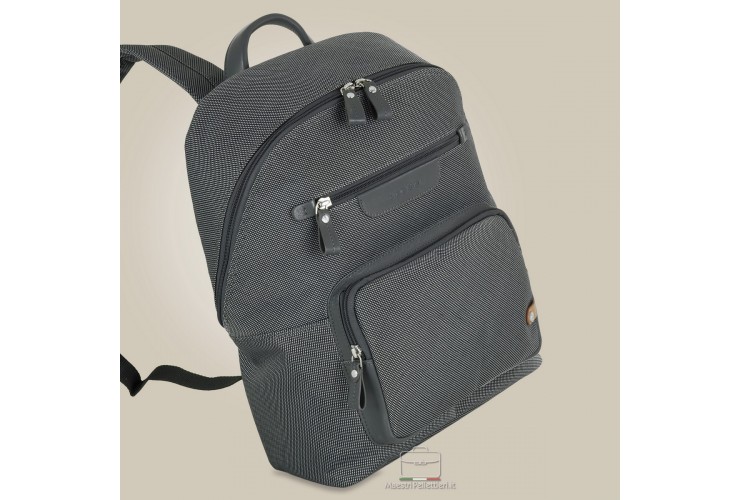 Zaino porta pc piccolo 13" tessuto e pelle Marrone Zaino porta pc piccolo 13" tessuto e pelle Marrone