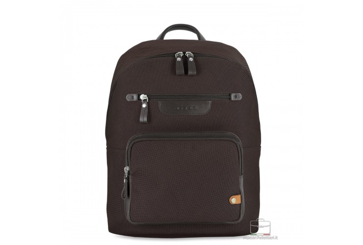 Zaino porta pc piccolo 13" tessuto e pelle Marrone Zaino porta pc piccolo 13" tessuto e pelle Marrone