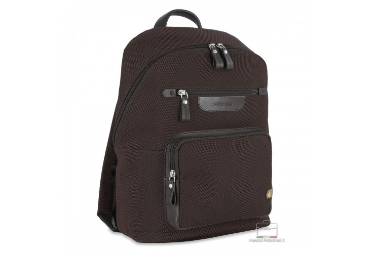Zaino porta pc piccolo 13" tessuto e pelle Marrone Zaino porta pc piccolo 13" tessuto e pelle Marrone