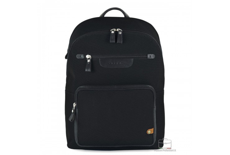 Laptop backpack 15" fabric and leather Black Laptop backpack Geo 15" fabric and leather Black