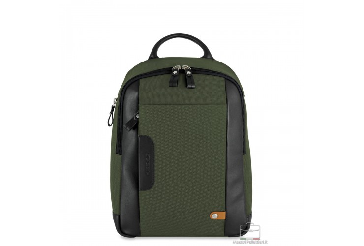 Zaino piccolo tessuto e pelle Verde Zaino piccolo tessuto e pelle Verde