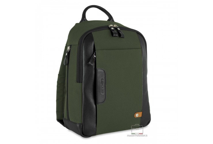 Zaino piccolo tessuto e pelle Verde Zaino piccolo tessuto e pelle Verde
