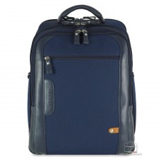 Zaino cabin bag pc 15" Traveller tessuto e pelle Blu Navy