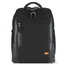 Zaino cabin bag pc 15" Traveller tessuto e pelle Nero