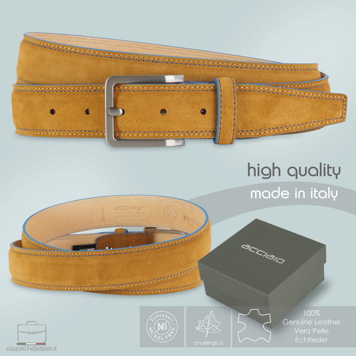 men's leather suede belt