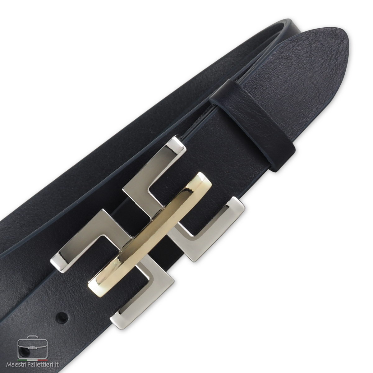 women's fashion belt in black leather