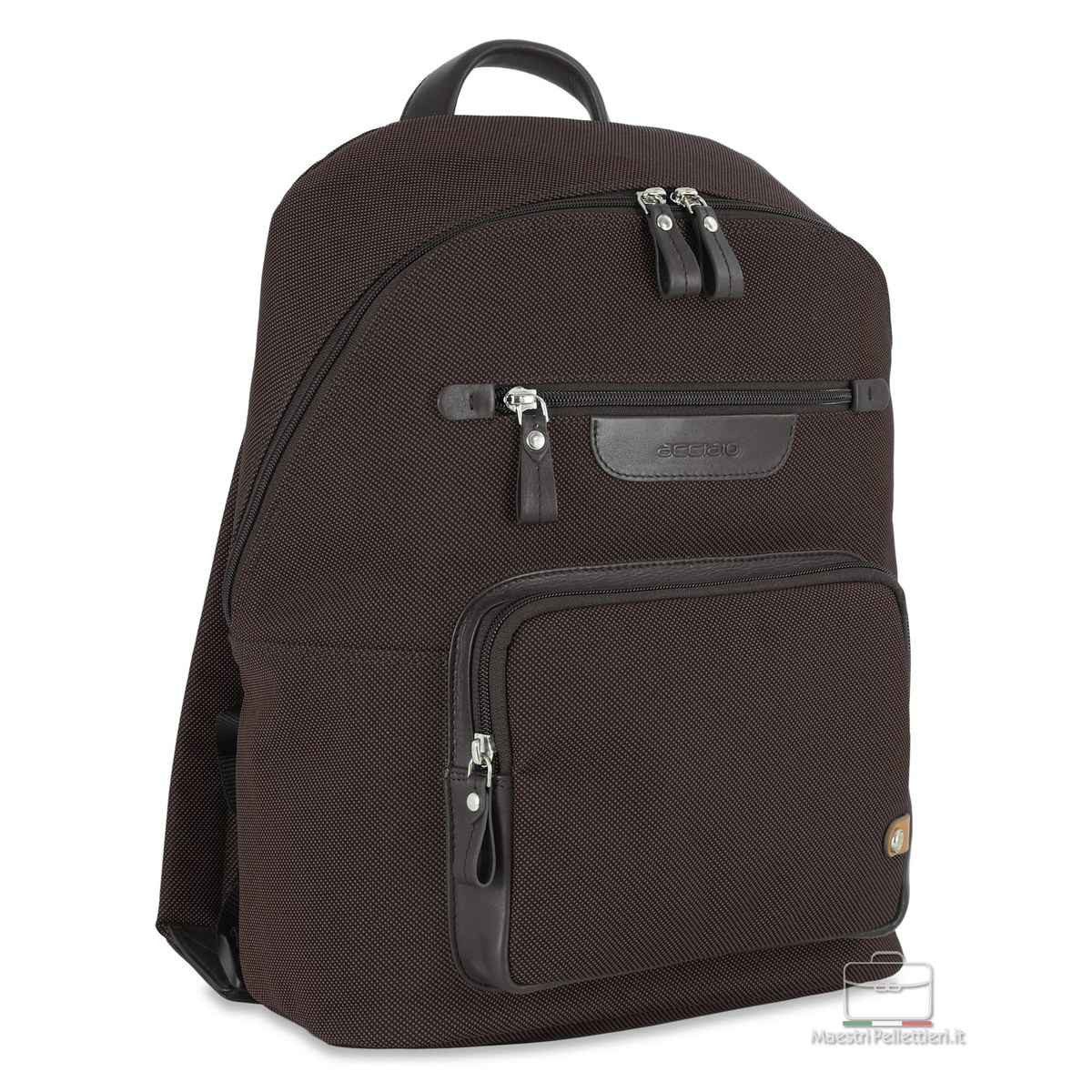 zaino porta pc 13 marrone tessuto pelle