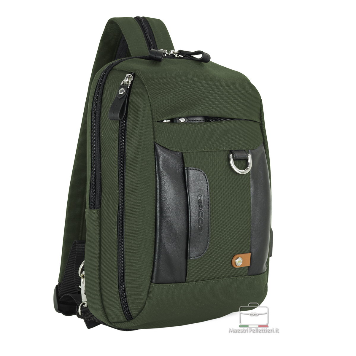 zaino monospalla uomo piccolo verde